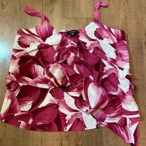 Le Chateau asymmetric pink flowered tank.